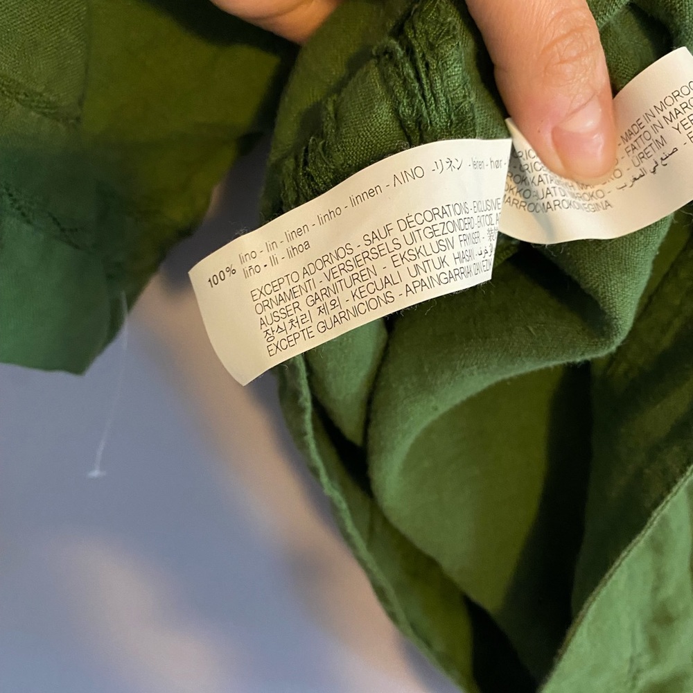 Zara Green V-Neck Top #120 - Picture 7 of 7
